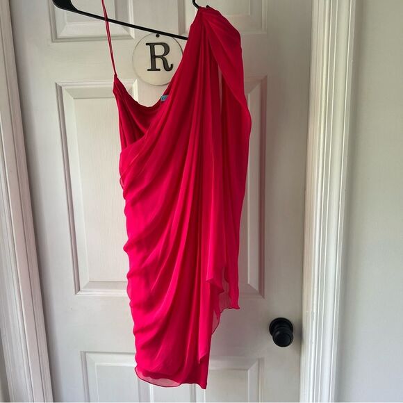 Alice + Olivia One-Shoulder Silk Crepe Bodycon Dress - Picture 1 of 5